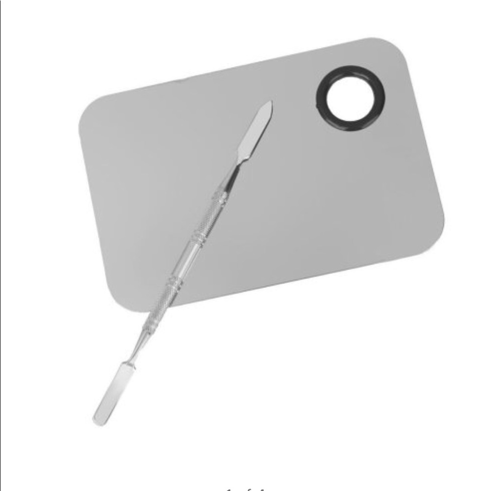 Stainless Steal Makeup Blending Pallet w/Spatula